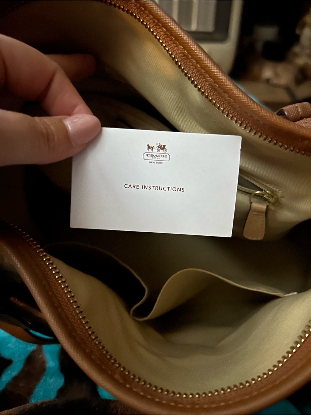 Coach Beige Peyton Signature Canvas Shoulder Bag with Brown Leather Trim - Picture 10 of 16